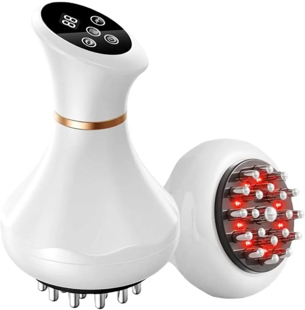 Heatable Body Massager for Cellulite, Compact Handheld Tool with Warm Vibration for Smoothing Legs, Arms, and Belly, Batteries Built-In, Built-In Heat Massage, Lightweight, Portable Massagers, Home/Office