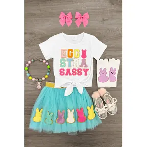 "Eggstra Sassy" Chenille Patch Tutu Skirt Set