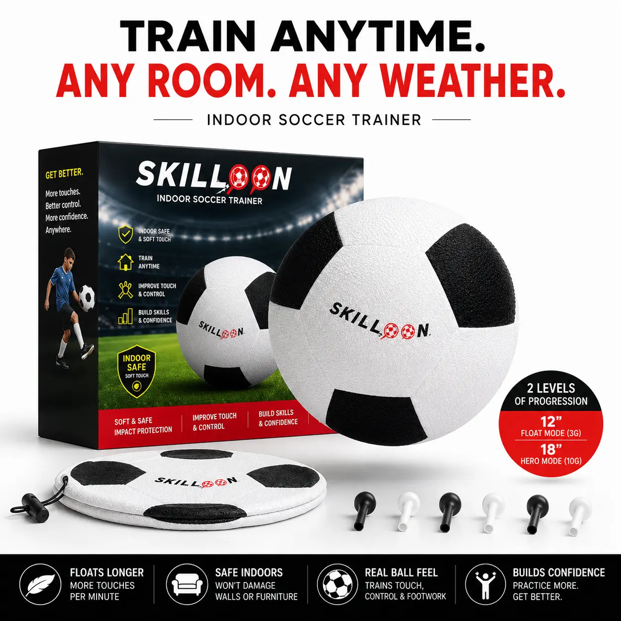 SKILLOON Indoor Soccer Training Ball for Juggling, Ball Control, First Touch and Foot Skills