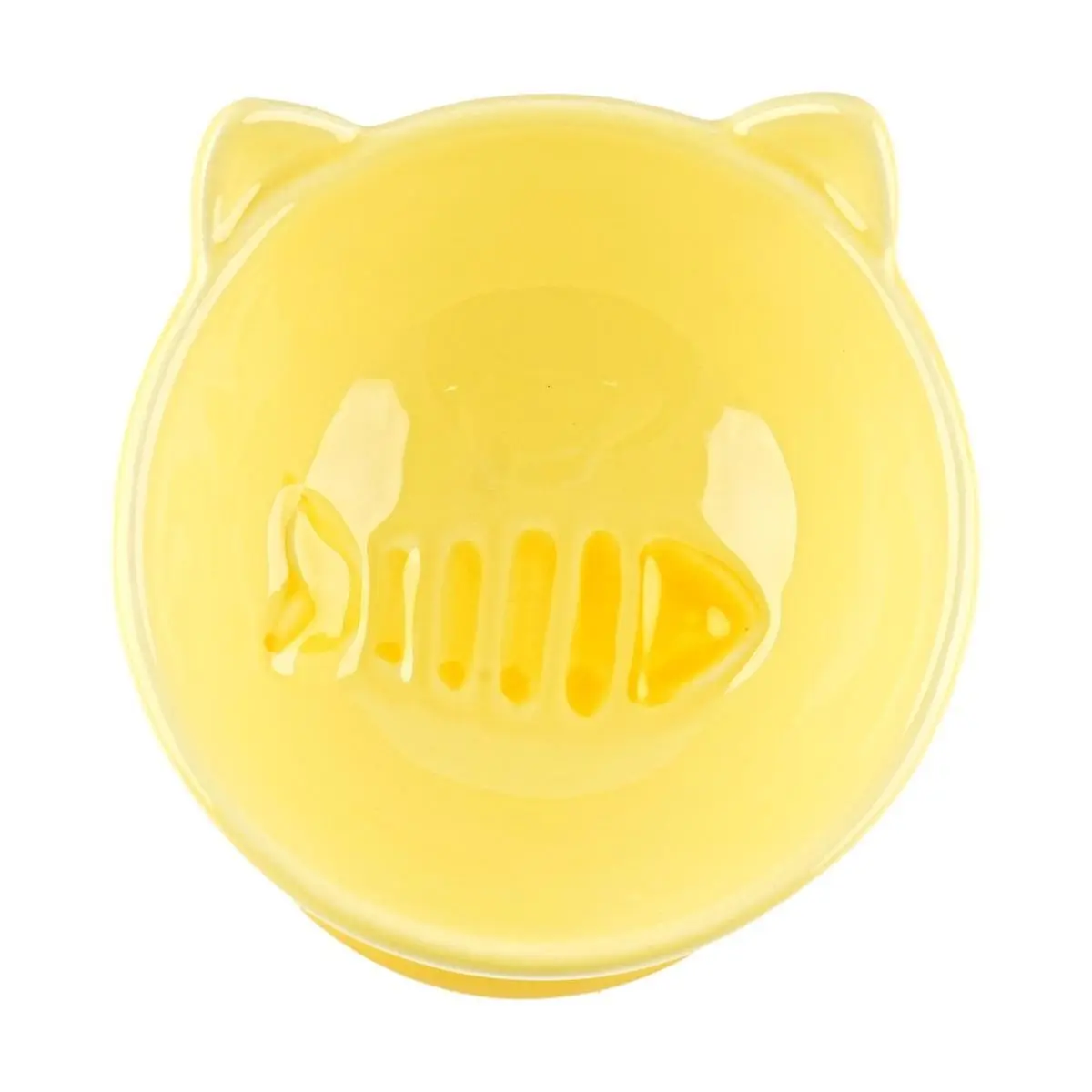 Golden Lion Ceramic Cat Bowl - 300ML Slanted Neck Protection Pet Feeder, Gradient Yellow Golden Lion Ceramic Cat Bowl - 300ML Slanted Neck Protection Pet Feeder, Gradient Yellow