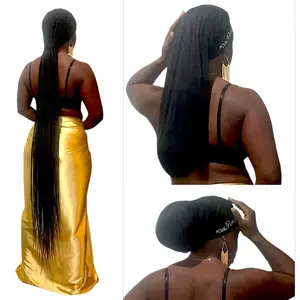 KULTURE LOC/ BRAID CAP BONNET Black with White Embroidery for Stylish Hair Care