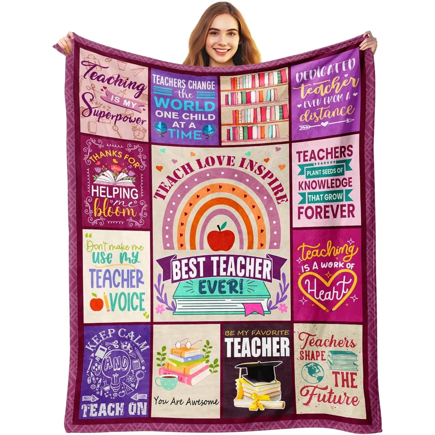Teacher Appreciation Gifts - Teacher Gifts for Women - Presents for Teach Women - Best Teach Appreciation Presents for Female Ideas - Professor Christmas Retirement Birthday Blanket 50"X60"