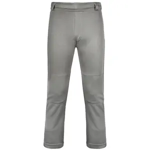 Exxact Sports Pull-Up Youth Baseball Pants with Adjustable Drawstring, Full-Length, No-Fly, Open Bottom Boys Baseball Pants (Grey)