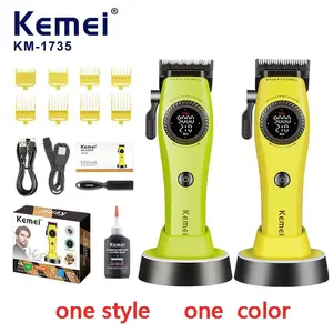 Professional Men's Electric Hair Clipper Km-1735, Long Runtime，Close Gapping ，Adjustable Speed 7000-9000 Rpm, Includes 8 Trimmer Combs, USB Charging, Home & Salon Use，Rounded Blade Tips