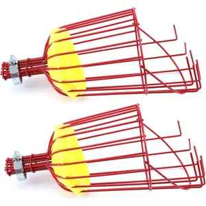 2 Pack Fruit Picker Basket Head, Fruit Harvesting Tool for Gathering Apple Mango Orange Avocados Lemon Peach, Fruits Tree Grabber Tool with Foam Cushion to Prevent Bruising (Pole Not Included)