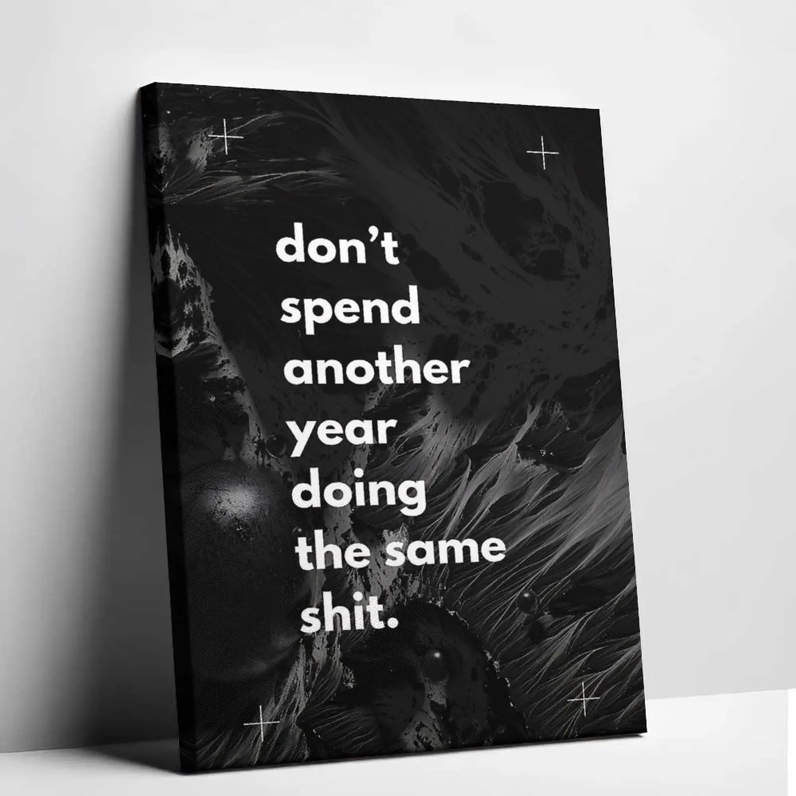 Inspirational Mindset Canvas Wall Art - Dark Liquid Marble Poster Print with Bold Quotes, Aesthetic Motivational Graphic for Living Room, Bedroom Wall Decoration (Home Decor Posters & Prints)