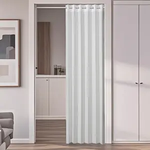 Simple Plain Color Vertical Blinds, 1 Count Punch Free Door Curtain, Home Decorative Curtain for Living Room Bedroom Hotel Salon