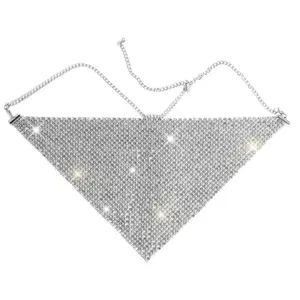 Rhinestone Mesh Face Mask| Sparkly Metal Chain Face Covering for Rave|A unique, eye-catching gift for fashion lovers, dancers, or anyone who loves statement accessories.