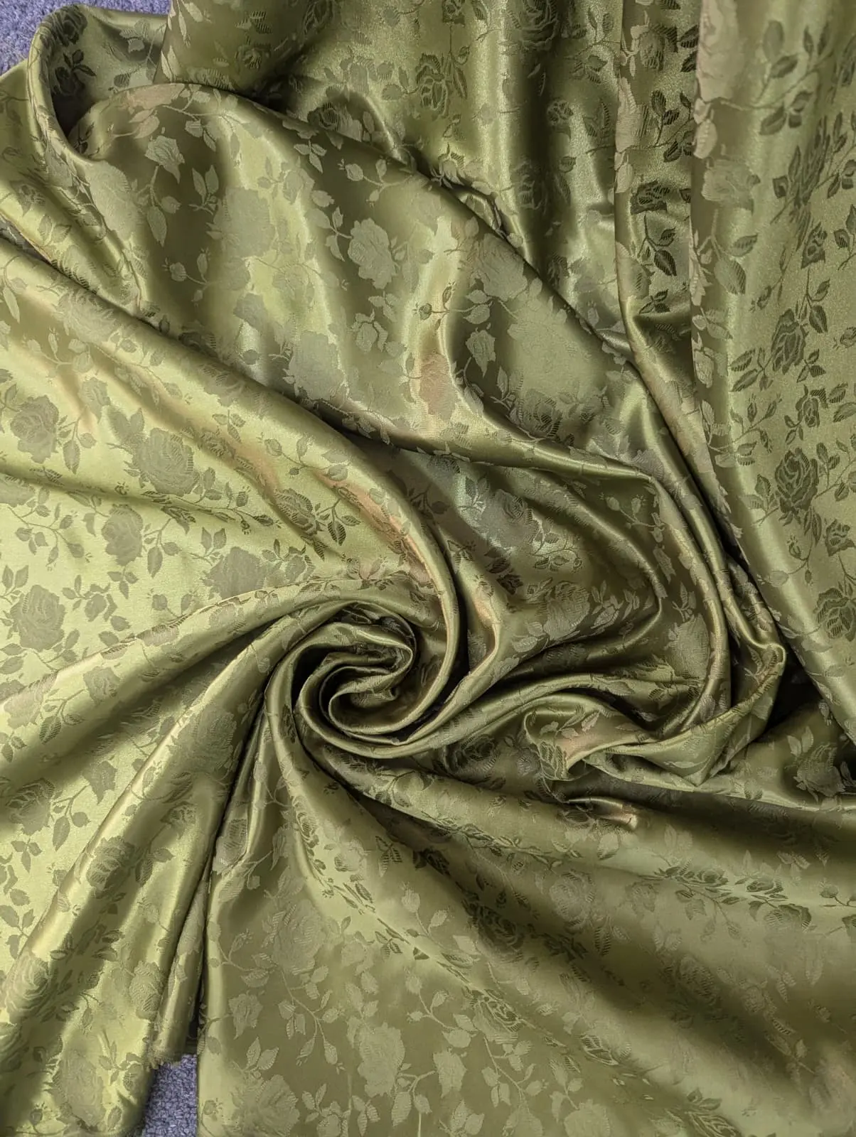 Satin Brocade Fabric -100% Polyester with Flower Pattern, 58/59 Inches Width