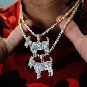 GOAT Pendant in Yellow Gold, 18k Gold Plated, Life Guarantee, Perfect Mother's Day Gift (Chain Not Included)