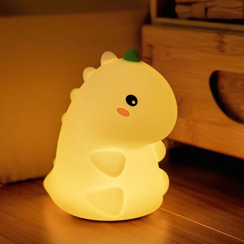 Cute Dinosaur Design Night Light, USB Rechargeable 3 Level Dimmable Adjustable Lighting Silicone Night Light, Funny Office Desk & Bedroom Decor, Decorative Night Light, Nightstand Lamp, Birthday Gift, Christmas Gift, Ambient Night Lights