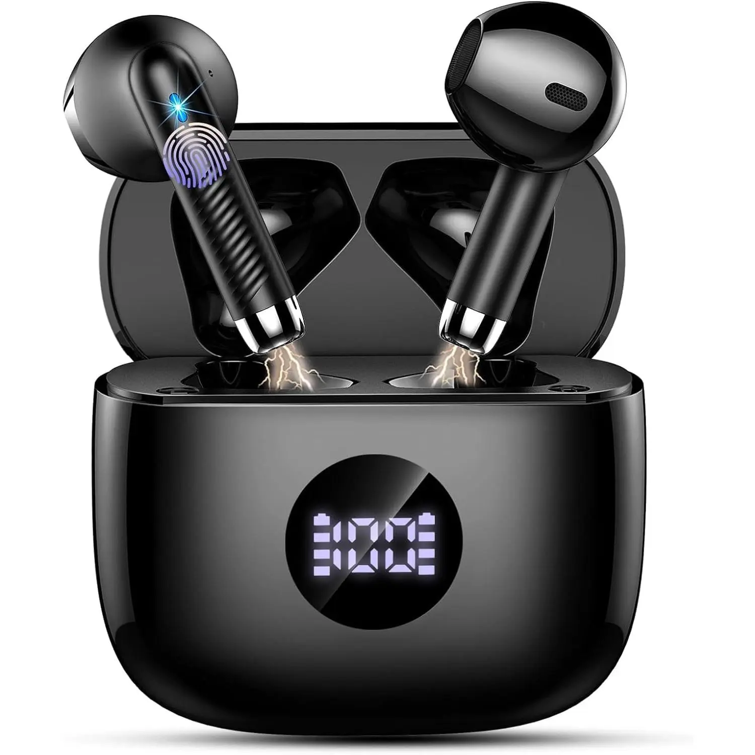 Wireless Earbuds, Bluetooth Headphones 5.4 HiFi Stereo, in Ear Earphones with 4 ENC Noise Cancelling Mics, 40H Playtime Ear Buds with Mini Case, IP7 Waterproof Headset with LED Display, USB C Charging