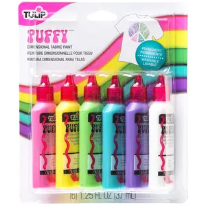 Tulip Puff Paint Puffy, Multi-Surface Craft Paint, 1.25 fl. oz. 6 Pack