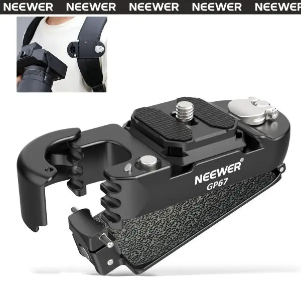 NEEWER GP67 Backpack Camera Clip Mount for Camera & Action Camera, Backpack Strap Clip Holder Compatible with GoPro, DJI Osmo Action, Insta360 & Compact Cameras for POV Recording, Hiking & Outdoor Sports tiktokshopbacktoschool