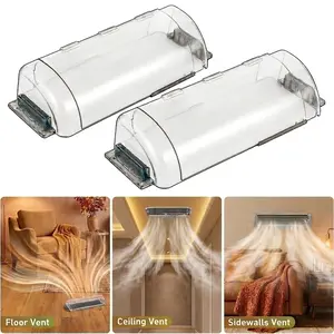 Air Vent Deflectors Adjustable Magnetic Heat Deflector & Vent Cover, 9" to 15" Heavy Duty Unbreakable Plastic with Strong Magnet Secure Design for Home Floor, Sidewall & Ceiling Registers, AC Heat Vent Covers, 2 Pack