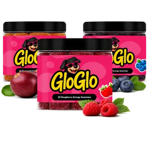 GloGlo Pure Dextrose Energy Chews | Glucose Gummies for Running, Cycling, Endurance & Diabetics | Raspberry / Blueberry / Passion fruit Flavor | Vegan | Gluten and Caffeine Free | 25-Gummy Jars & 60-Gummy Bags