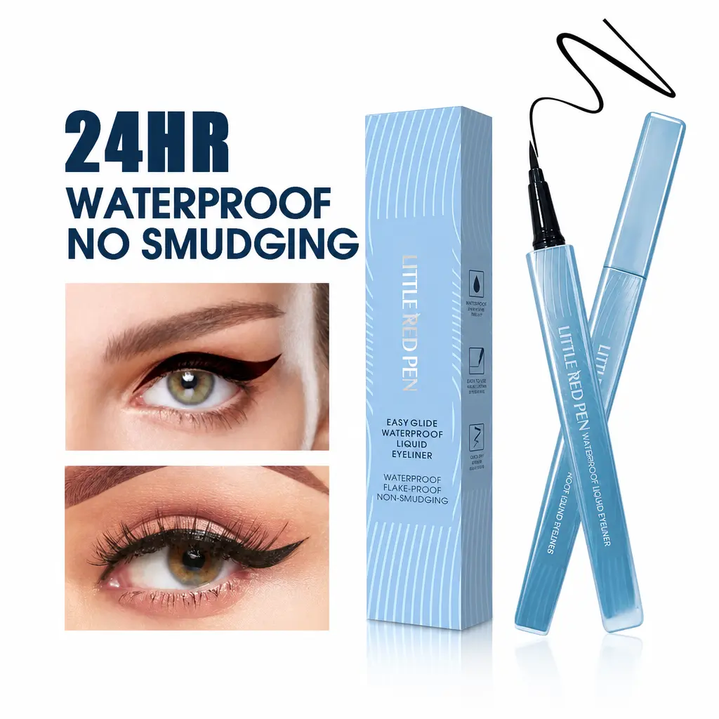 Adults' Waterproof Ultra-Fine Tip Liquid Eyeliner Pen - Smudge-Proof, Sweat-Proof, Non-Transferring, 24-Hour Long-Lasting Wear, Precise Application, 3-Year Shelf Life, Single Bottle Cosmetic, 24 Hours, Eye Makeup, Apply Precisely, 24-Hour Wear Eyeliner Sh