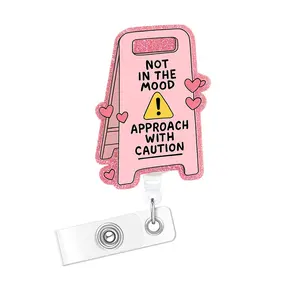 Inspirational Badge Reel, Cute Mood Clip Expandable with ID Holder, Removable Cardholder, Nurse Work Accessories, Nursing Students, Fun Rn Flashing Badge Roll with Belt Clip