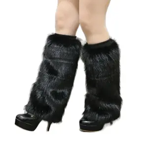Furry Leg Warmers - Black