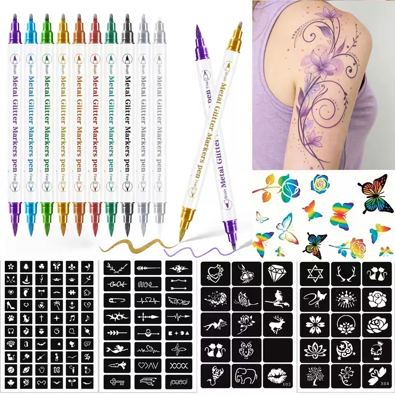 DIY Temporary Tattoo Pen Makeup Set Waterproof Long Lasting Easy Create Unique Designs Safe Without Any Odor Washable Simple To Use Cosmetic DealsForYouDays
