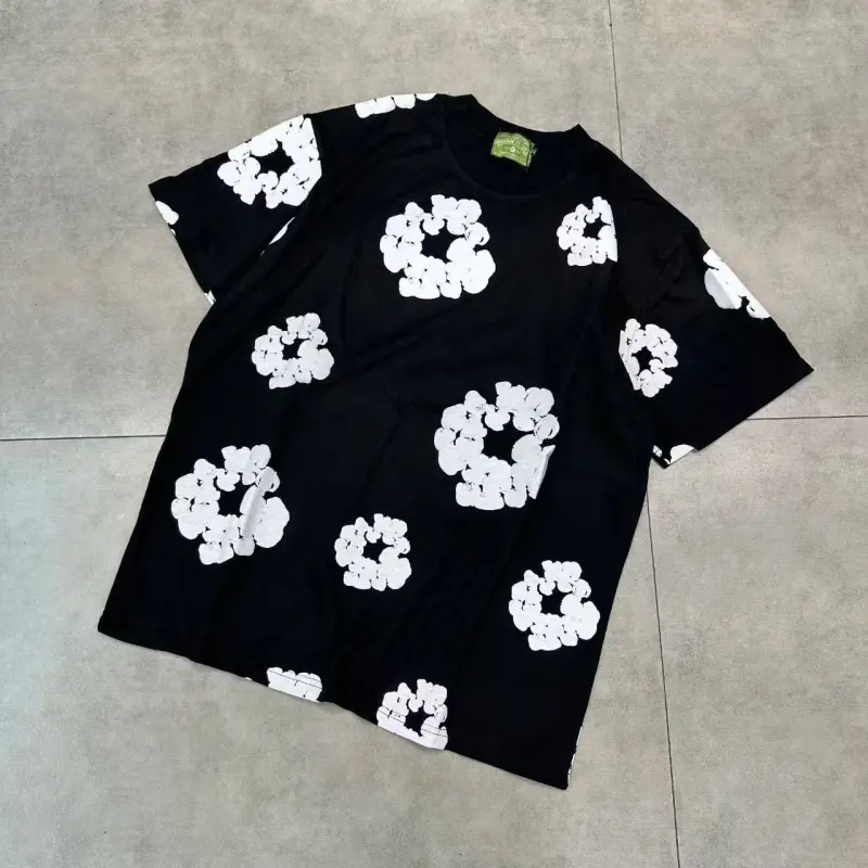 Denim Tears 2026 New Kapok Printed Short Sleeve Tee & Beach Shorts Set | Unisex Streetwear Brand, Comfortable & Versatile, Couple Outfit