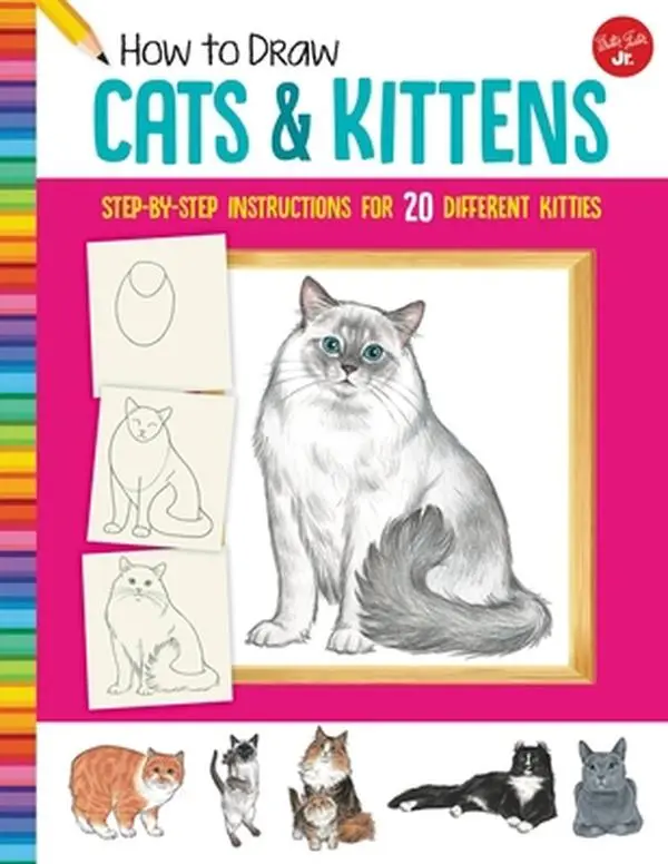 USED Book - How to Draw Cats & Kittens: Step-By-Step Instructions for 20 Different Kitties by Fisher, Diana (Paperback) - english