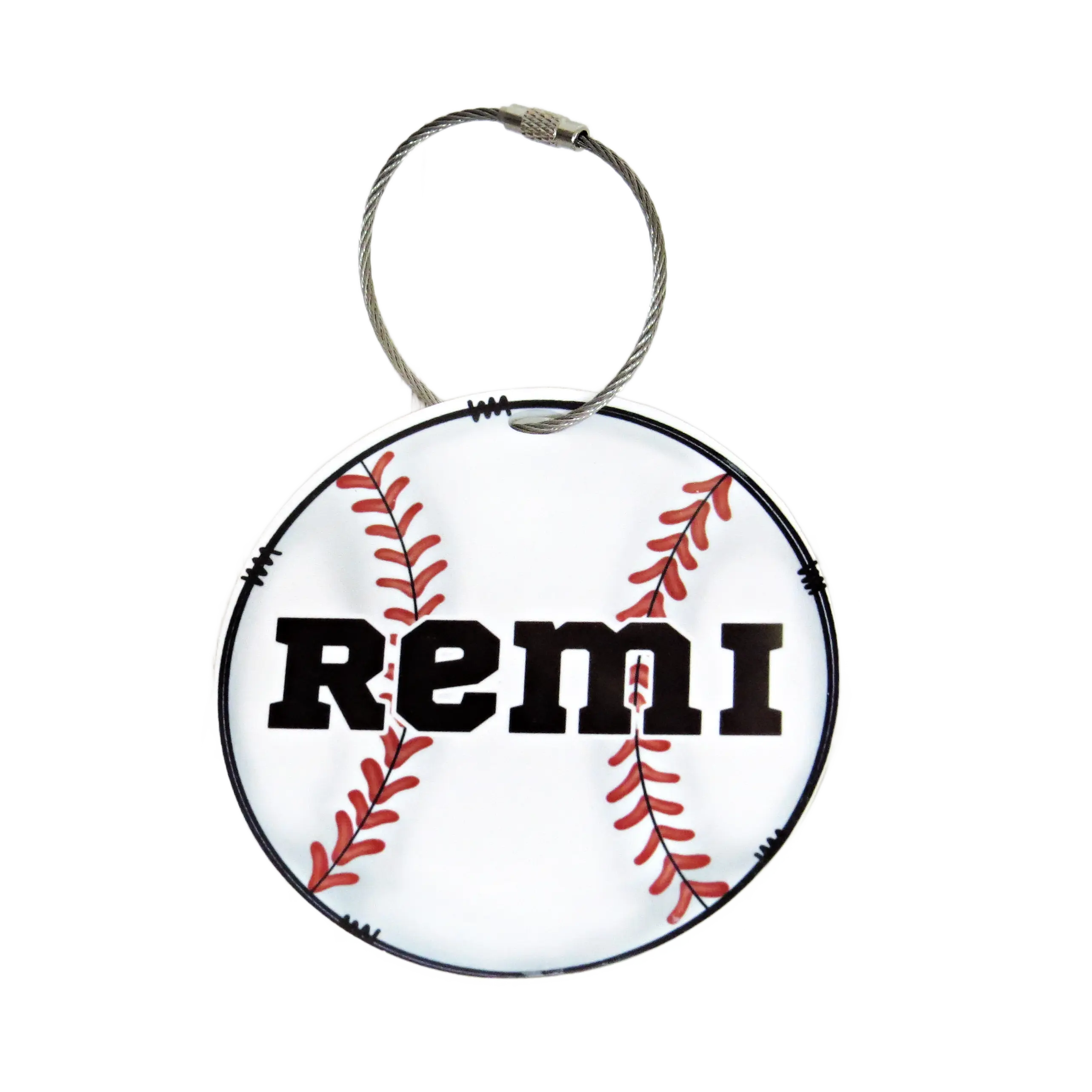 Kenzie's Boutique Handmade Baseball Bag Tag Personalized with Name for Backpack or Sports Bag Gift – Acrylic Keychain Charm for Boys – Marker ID Identification Label Toddler Teen Accessories