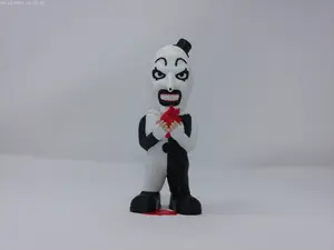 Mini Art the Clown Figure - Terrifier Horror Collectible Figurine, Black-and-White Outfit, Signature Clown Makeup, Bloody Heart