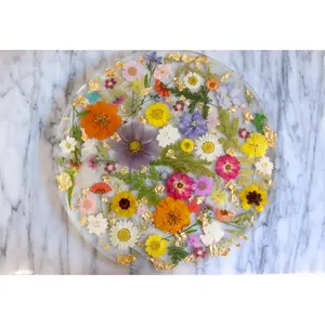 CUSTOM Garden of Eden - Large Resin and Flower coaster/tray