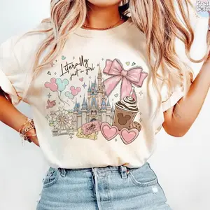 Graphci Coquette Bow Literally Just A Girl Shirt, Girl's Trip Shirt, Mick Minni Ears Park Trip Shirt, Magic Kingdom Youth & Adult Tee