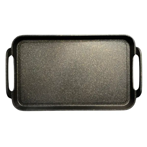 Neware Smooth Double-Burner Griddle – Nonstick Marble Cast Aluminum, All Stovetops / Neware Comal Liso para Doble Quemador – Antiadherente de Mármol y Aluminio Fundido, Compatible con Estufas de Gas, Eléctricas, Cerámicas e Inducción