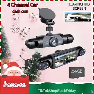 dashcam Multi-Channel Car Dash Cam with Night Vision 4-channel 1080P DVR 256GB Memory Card Video Surveillance System