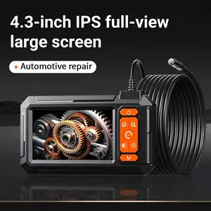 Endoscope Camera with Light - 4.3\" LCD Screen Inspection Cameras,IP67 Waterproof Borescope with 8 Adjustable LED Lights,HD 1080P Endoscope Camera 16.5ft Semi-Rigid Cord,gifts for men tools and gadgets snake cable