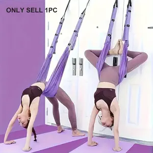 Multifunctional Air Yoga Hammock with Resistance Band, Ideal for Ballet Gymnastics Pilates, Home Inversion Trainer Door Hanging Stretch Strap