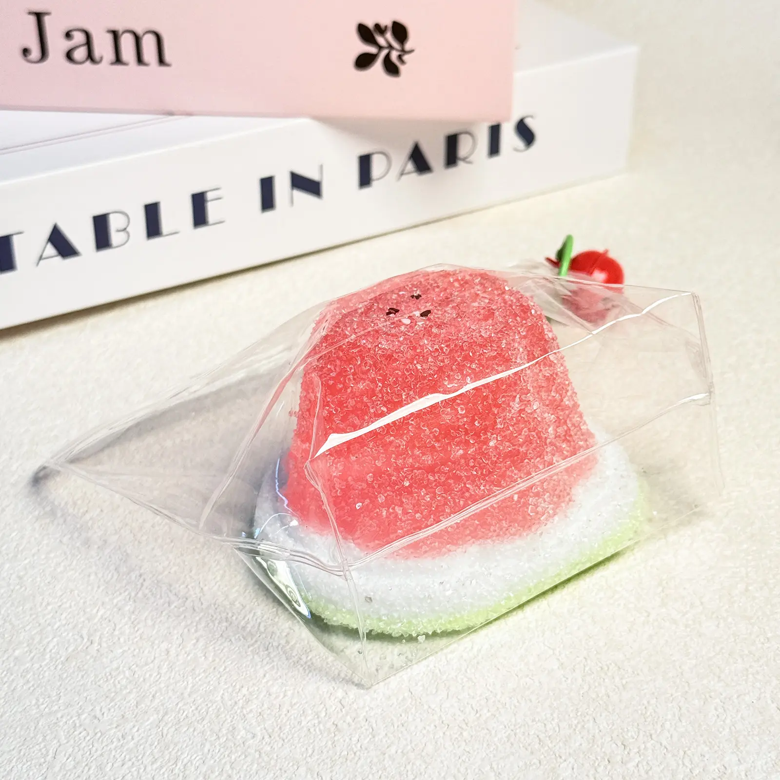 【Buy 3 Get 1 Free】Sugar-coated Watermelon Jelly Squishy Toys, Food-Grade Silicone Slow Rising Handmade Non-Toxic Soft Squeeze Sensory Toys with Thick Creamy Slime Texture for Stress Relief