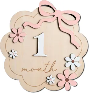 Monthly Milestone Sign,1-12 Monthly  Milestone, Month Milestone  Girl,  Months Milestone,  Photography Props Double-Sided (B11)