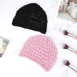 Handmade Crochet Hair Net, Adjustable Elastic Mesh Anti-Slip Fishnet Headband Cap for Women, Sleep Bonnets, 2 Counts, Non-Toxic Material