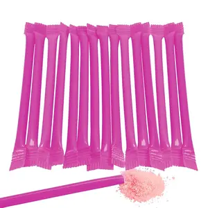 6" 13 oz. Classic Hot Pink Bubble Gum-Flavored Candy-Filled Straws - 240 Pc.
