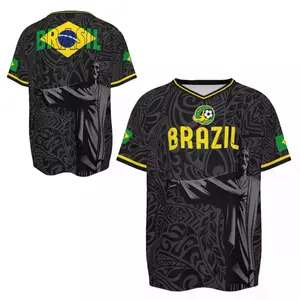 Brazil Soccer Jersey 2026 - Quick-Dry V-Neck Casual Brazilian Soccer Shirt for Men, Perfect Gift for Brasil Soccer Fans