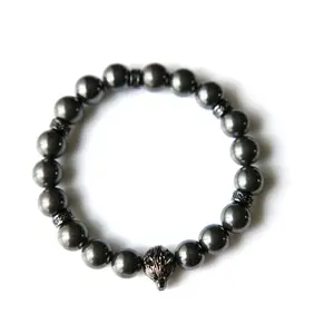 Hematite Metallic wolf bracelet