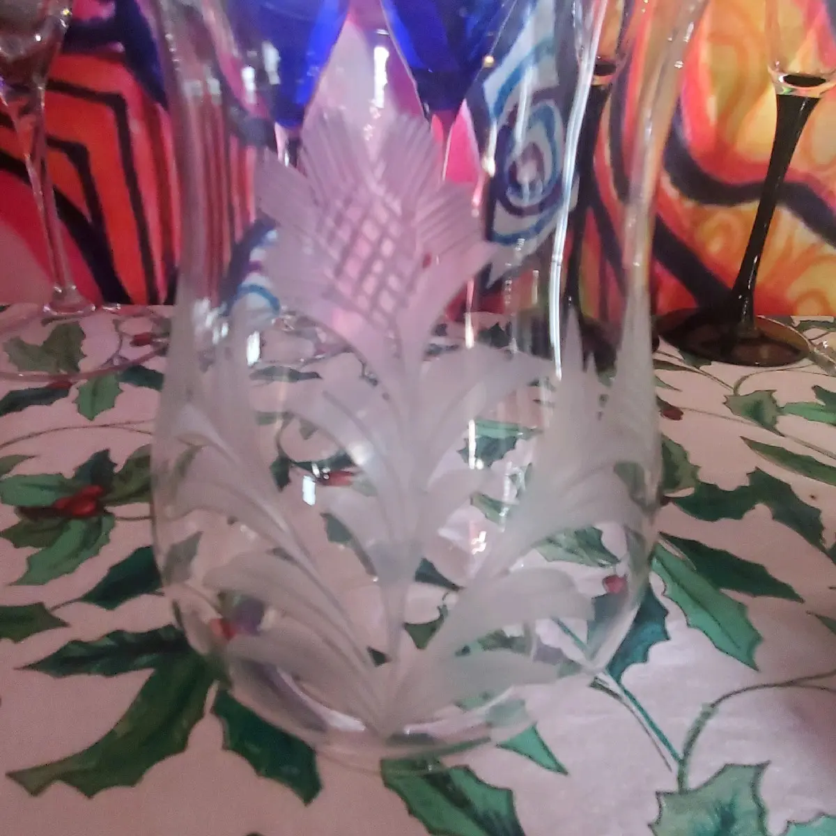 crystal glass hand cut oil lamp shade