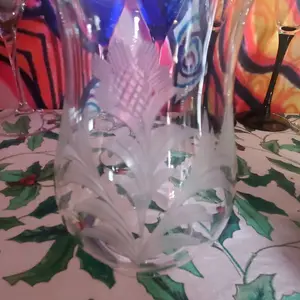 crystal glass hand cut oil lamp shade