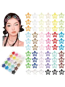 80pcs Y2K Star Hair Clips, Colorful Metal Snap Hair Barrettes, Non-Slip Cute Star Hair Accessories for Women & Girls