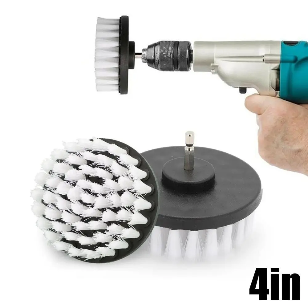 4 Inch Soft Drill Brush Attachment, 1PC Scratch-Free Electric Scrubber Brush Head for Car/Kitchen/Bathroom, Multi-Purpose Cleaning Tool for Carpet/Leather/Upholstery/Glass/Tires, Drill Brush Attachments for Cleaning, Cleaning Gadgets