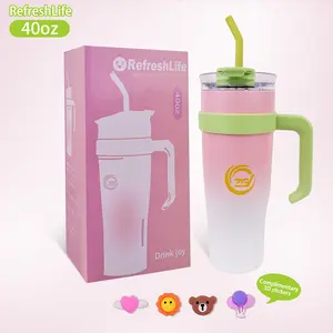 new stainless steel coffee cup 40oz tumbler cup with handle reusable vacuum tumbler for travel portable insulated tumbler with straw and lid drinkware water bottle birthday gift travel essentials kitchen gadgets back to school supplies