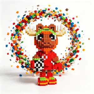Challenging Micro Building Blocks Moose Soccer Mascot - 7.5" 3D Mini Brick Puzzle Kit, Boost Focus & Self-Confidence, Unique Sports Collectible Display Gift