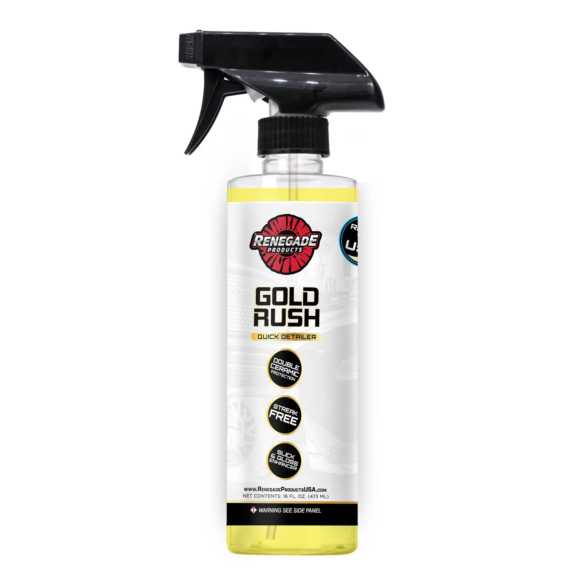 Renegade Products | Gold Rush Quick Detailer 16oz – Double-Ceramic Waterless Wash for Gloss, Dust Removal & Clay Bar Lubrication