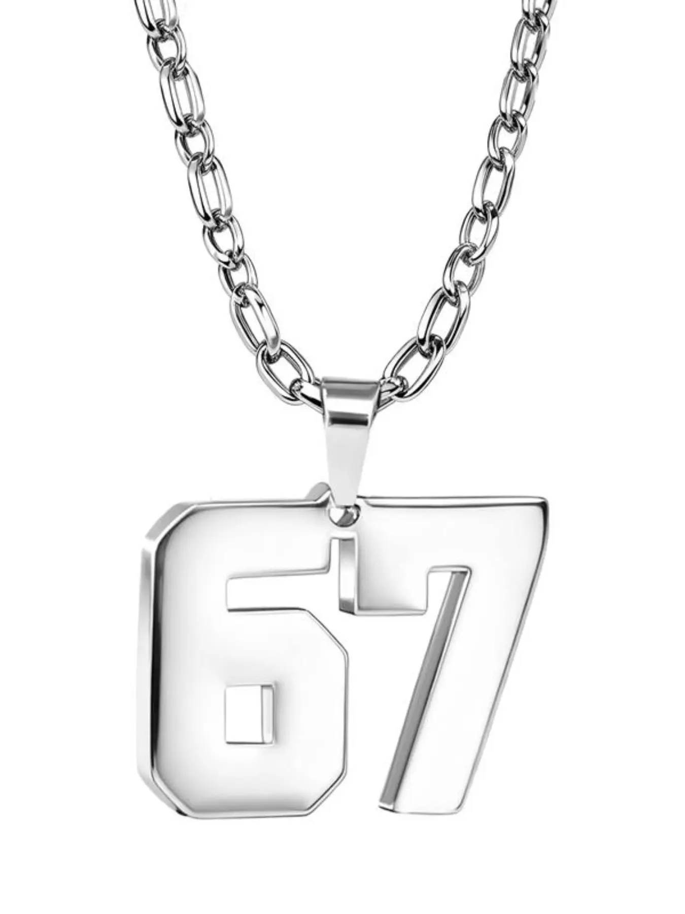 Men's Personalized Jersey Number Necklace, Stainless Steel Sports Pendant Chain, Inspirational Jewelry for Baseball/basketball/football Teams