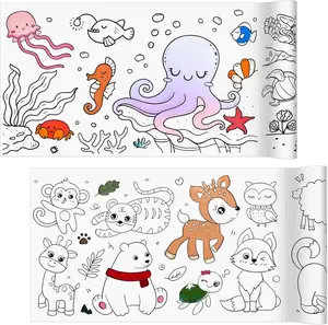 Coloring Paper Roll, 2 Pcs Drawing Roll Paper, Sticky Rolls for Art, DIY Painting Drawing Coloring Rolls for Young Artists Gifts, 11.8" x 118"