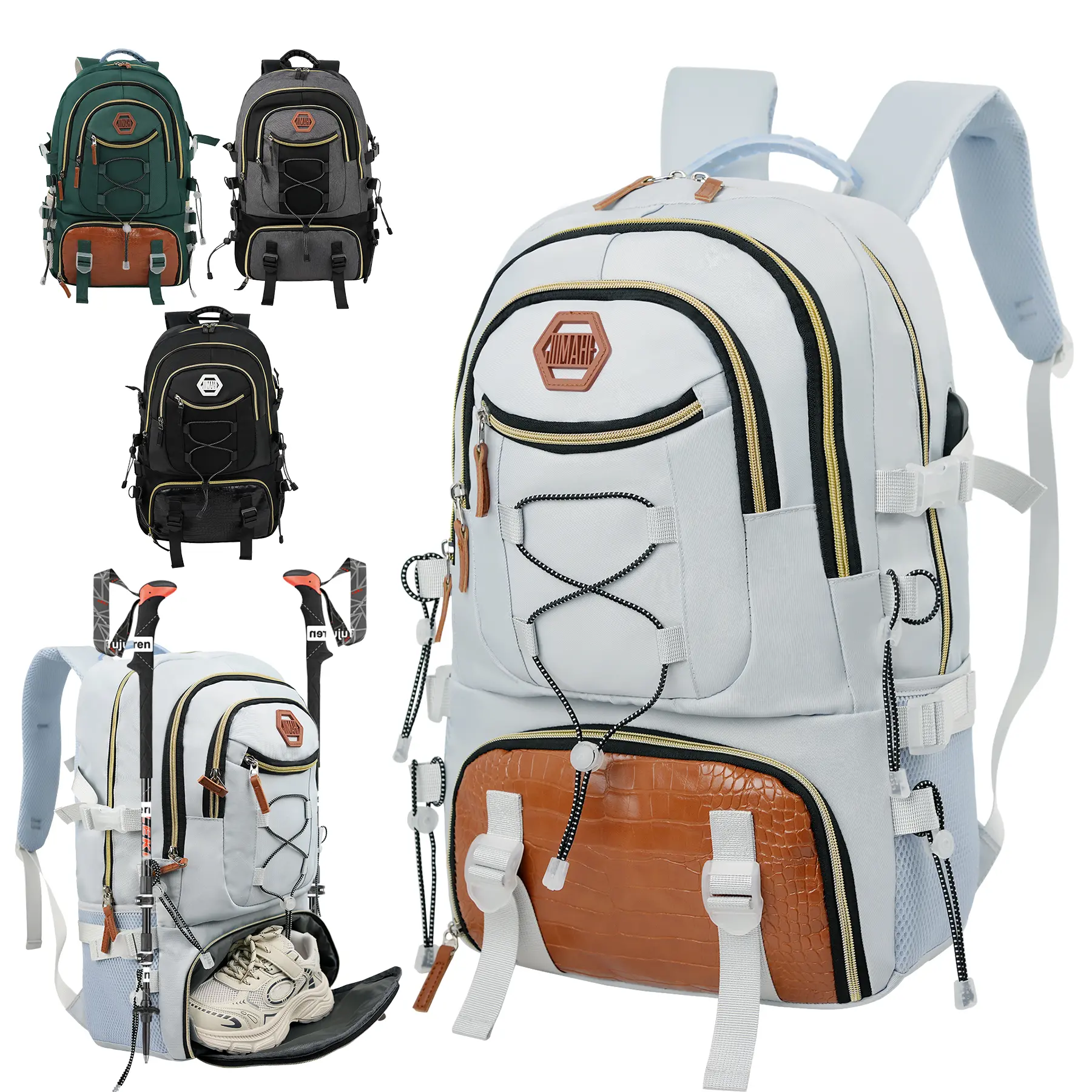 Jumahe Unisex Multi-Function Large-Capacity Backpack - Stylish Daypack, Casual Travel, Sports, Campus Look, Laptop Compartment, Shoe Compartment, Student Back-to-School Bag
